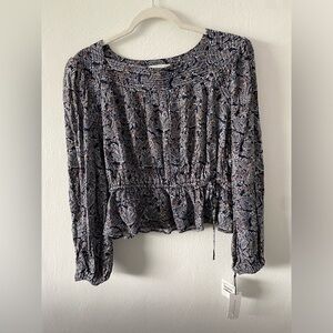 Treasure and Bond blouse in style Navy Antique Floral